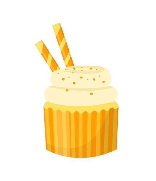 Cupcake. Isolated on white background. Vector illustration. - Vektor, kép