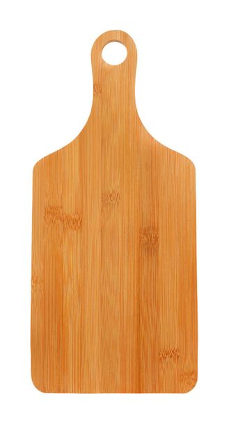 wooden cutting board with handle on white background - Photo, Image