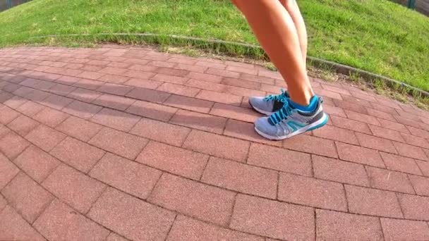 side jogging gym shoes - Footage, Video