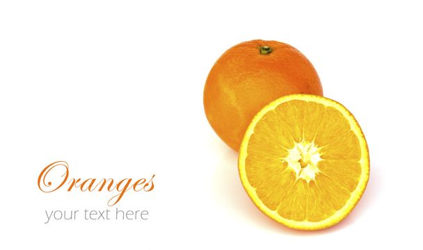 Oranges isolated on white background with copy space. - Photo, Image
