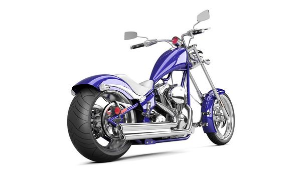 3D render motorcu motosiklet üzerinde beyaz bir arka plan - Fotoğraf, Görsel