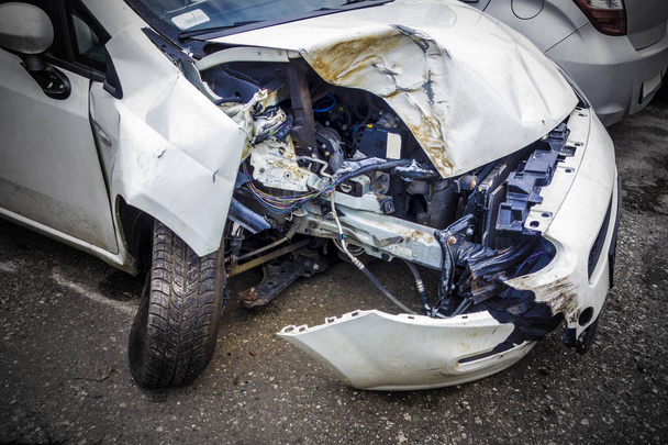 Front of damaged, crashed car. - Photo, Image