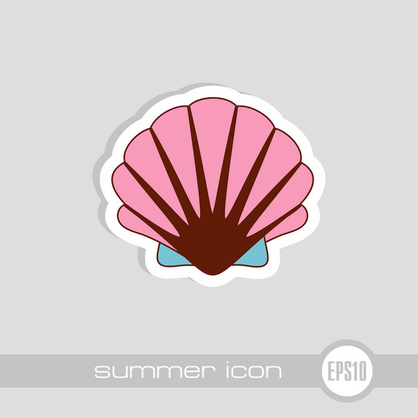 Icono del vector Seashell. Playa. Verano. Verano. Vacaciones, eps 10
 - Vector, imagen