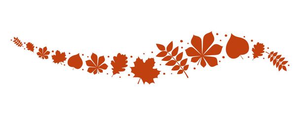 Ручной рисунок оранжевых листьев изолирован на белом фоне - баннер. Вектор
. - Вектор,изображение