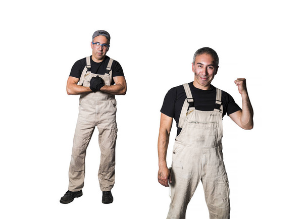 worker specialist plumber, engineer or constructor on white background - Fotografie, Obrázek