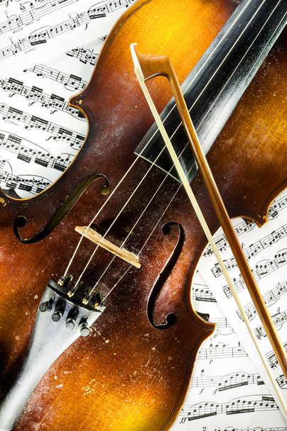 Violin and scores - Foto, afbeelding