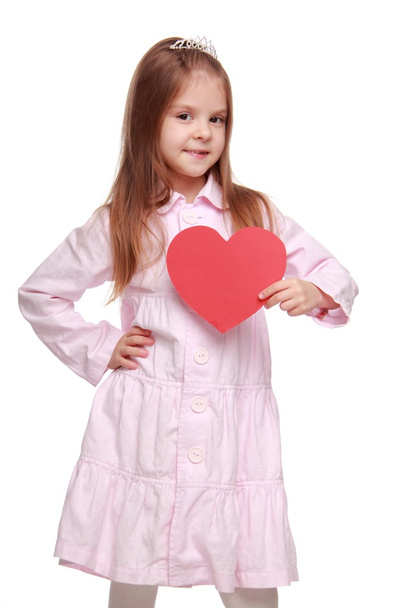 Little girl with a heart - Foto, Imagem
