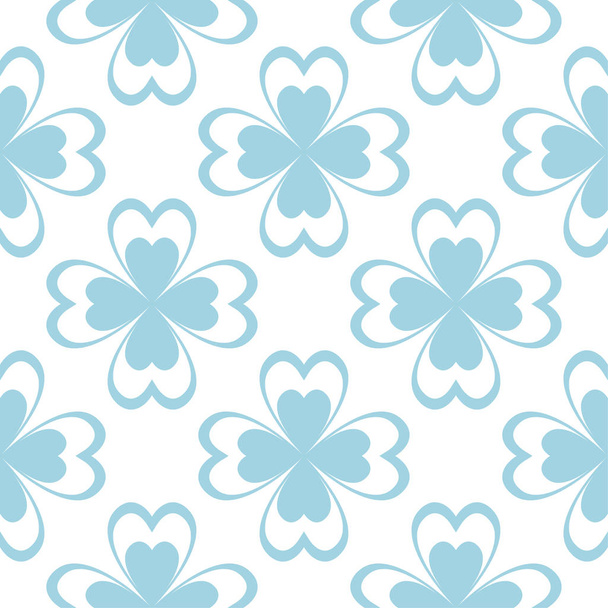 Floral colored seamless pattern. Blue and white background with fower elements for wallpapers. - Vecteur, image