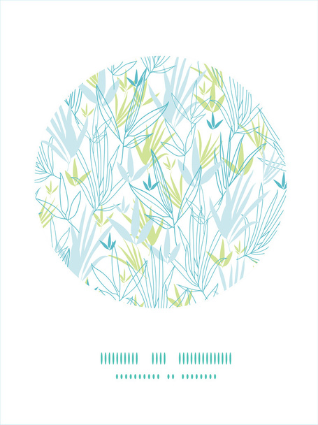 Blue bamboo branches frame seamless pattern background - Vector, Imagen