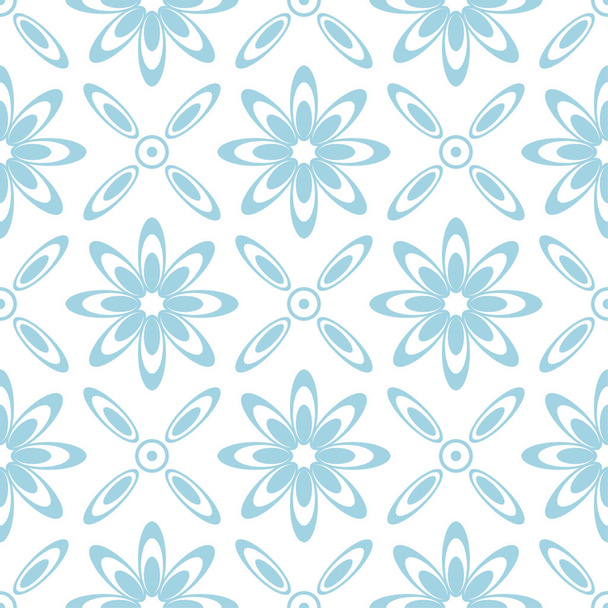 Light blue and white floral ornament. Seamless pattern for textile and wallpapers - Vektori, kuva