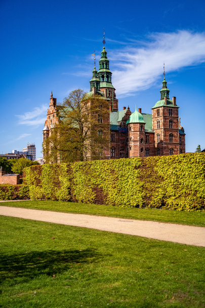 majestic view of beautiful historical palace against blue sky, copenhagen, denmark - Photo, Image