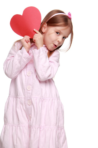 Little girl with a heart - Photo, image