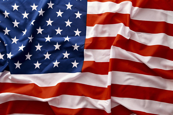 closeup της αμερικανικής σημαίας ΗΠΑ, τα αστέρια και ρίγες, Ηνωμένες Πολιτείες της Αμερικής - Φωτογραφία, εικόνα