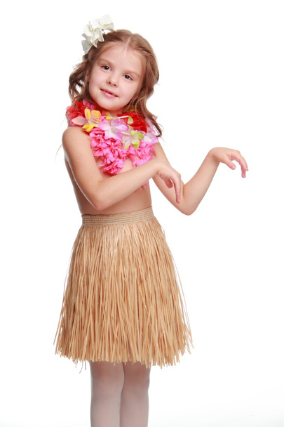 ハワイアン ・ フラ ダンサーの女の子 - 写真・画像