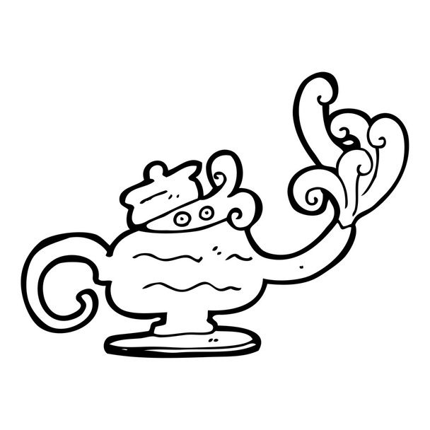 Genie in lamp cartoon - Vector, afbeelding