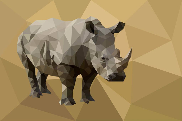 Vector poly low rhinoceros for background or cover - Vector, Image