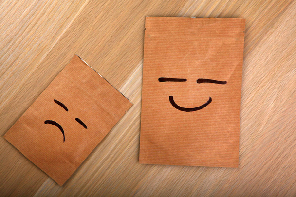 papier torba twarz emocji  - Zdjęcie, obraz