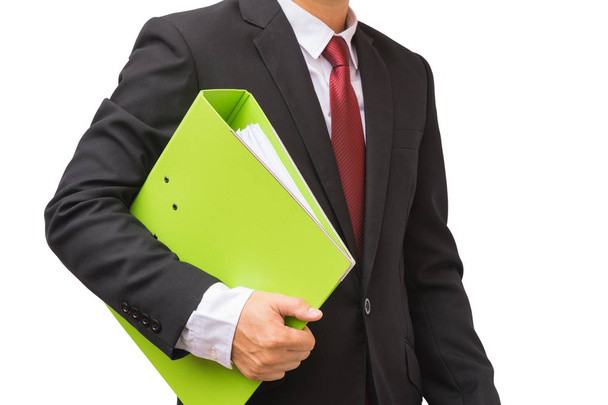 Businessman hold document folder - Фото, изображение