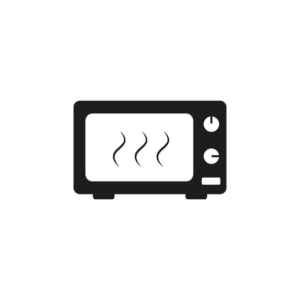 Mikrovlnné trouby černá ikona - Vektor, obrázek