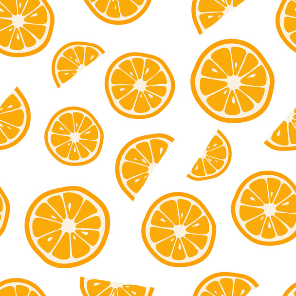 Oranges seamless pattern with. Citrus background Vector illustration. - Vector, imagen