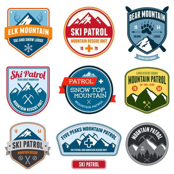Ski badges - Vector, afbeelding