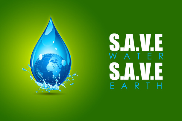 Save Water Save Earth - Vector, Image