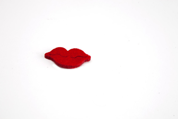 Červené srdce a polibky - 写真・画像