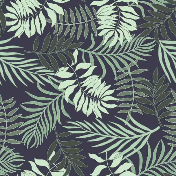 Liście tropikalny tło z palm. Kwiatowy wzór. Ilustracja wektorowa lato - Wektor, obraz