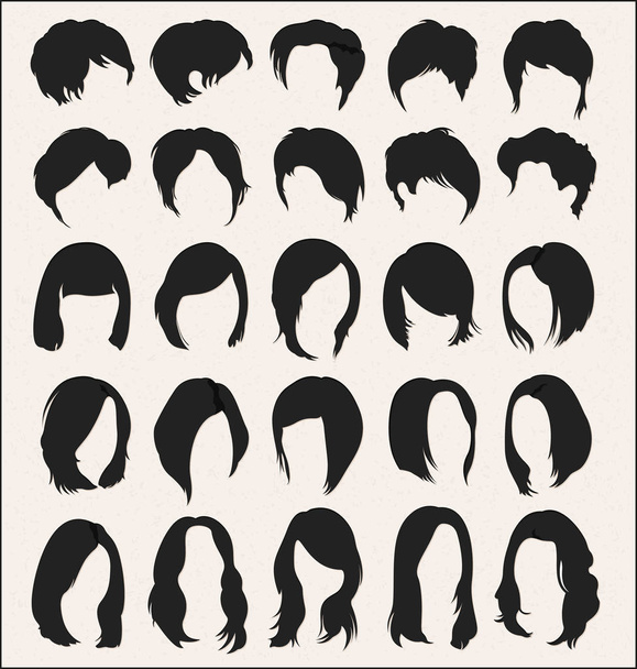 Ensemble de modèles de coiffure vectorielle sur fond blanc
 - Vecteur, image