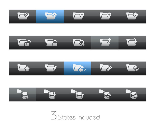 Folder Icons - 1 of 2 - Blackbar Series - ベクター画像