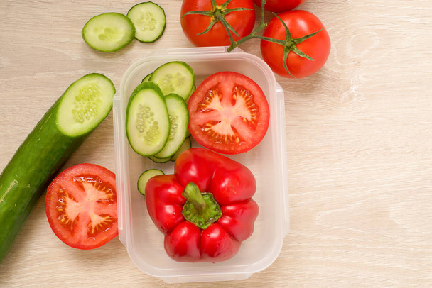 cucumber tomato pepper vegetables - Foto, immagini