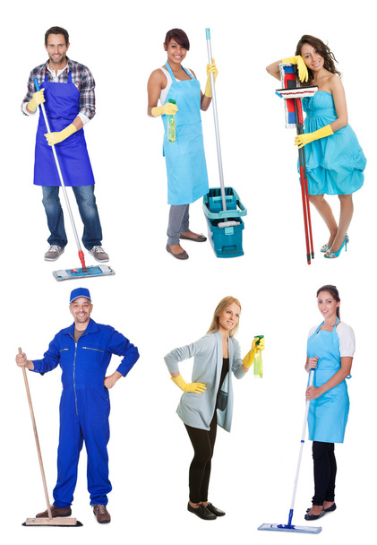 Professional cleaners with equipment - Zdjęcie, obraz