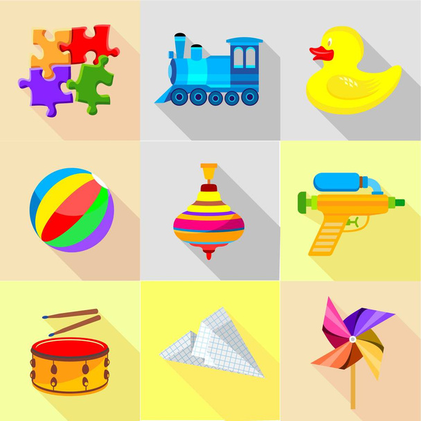 Conjunto de ícones de brincadeira, estilo cartoon
 - Vetor, Imagem