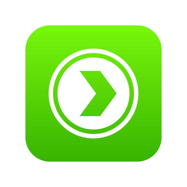 Arrow to right in circle icon digital green - Vector, Image