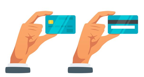  hand holding credit card - Vector, Image