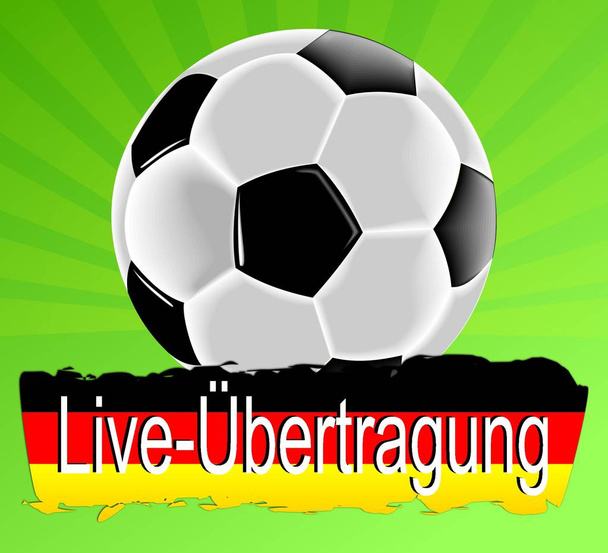 Public viewing  in german - soccer ball with german flag - illustration - Photo, Image