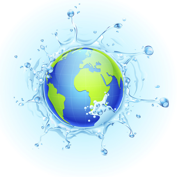 Erde im Spritzwasser - Vektor, Bild
