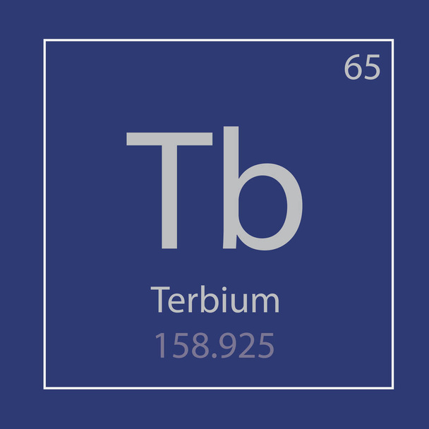 Terbium Tb vzácný kovový chemický prvek ikonu vektorové ilustrace - Vektor, obrázek