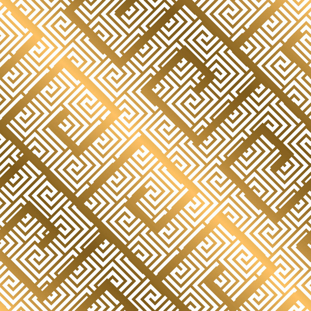 Luxury gold asian meander style seamless pattern.  - Vector, Image