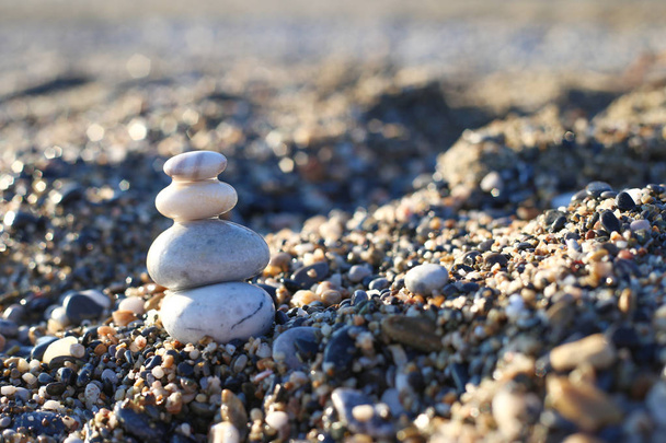 Pebble tower on the seaside - Photo, Image