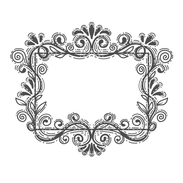 Frames and Borders Hand-Drawn .Pattern of flowers - Διάνυσμα, εικόνα