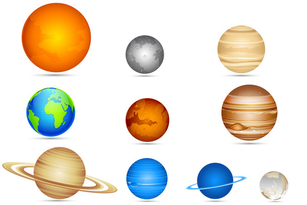 Set of Planets - Vector, Image
