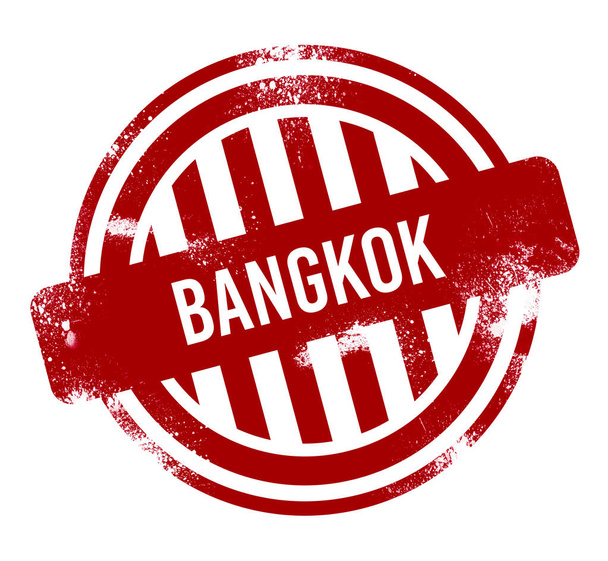 bangkok - roter Grunge-Knopf, Stempel - Foto, Bild