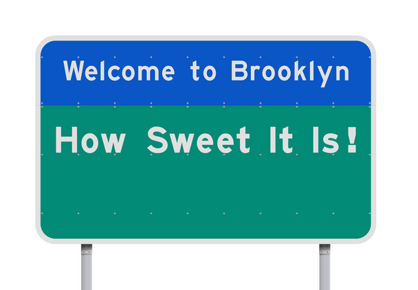 Bem-vindo ao sinal da estrada de entrada Brooklyn
 - Vetor, Imagem