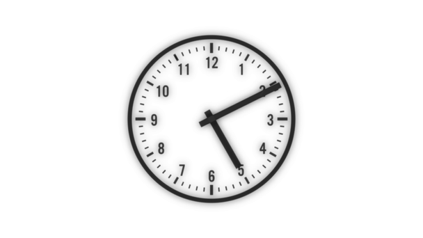 Uhr Zeitraffer / Animation einer schwarz-weißen Uhr Zeitraffer mit sanftem, sauberem und einfachem Design - Filmmaterial, Video