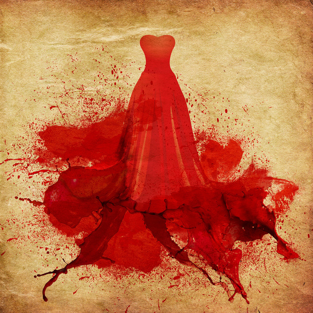 bemaltes rotes Kleid - Foto, Bild