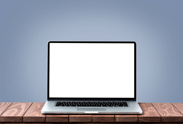 Modern laptop with empty white screen - Fotografie, Obrázek