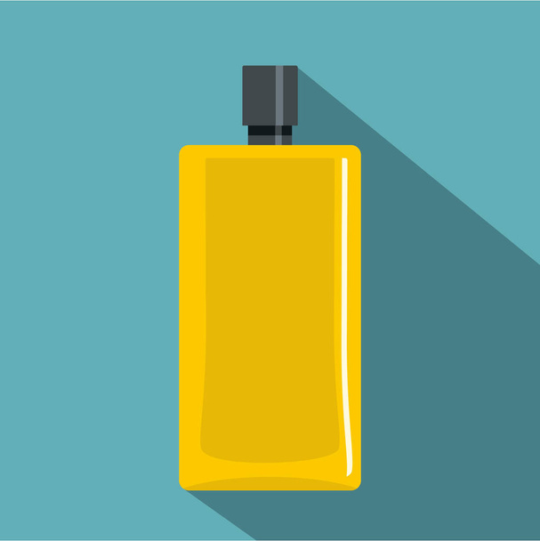 Yellow scent bottle icon, flat style - Вектор,изображение