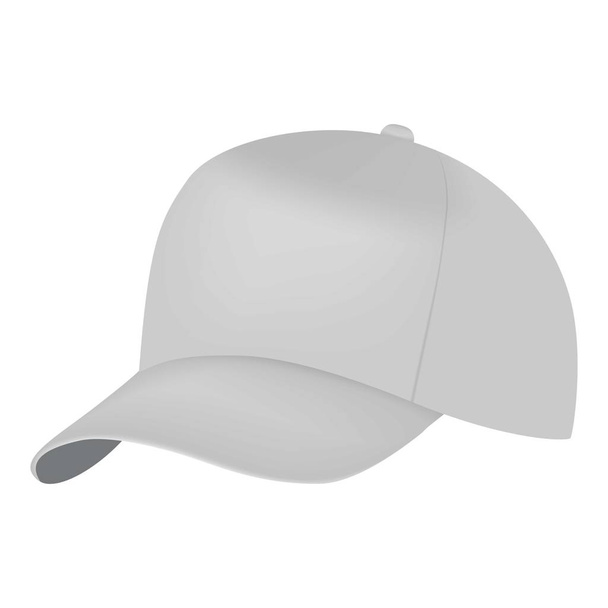 weiße Mütze Seitenansicht Attrappe, realistischen Stil - Vektor, Bild