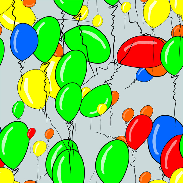 Ballons volants sans couture illustrations fond abstrait, dessiné à la main. Aussi pour la fête d'anniversaire ou les célébrations. Graphique vectoriel de style dessin animé
. - Vecteur, image
